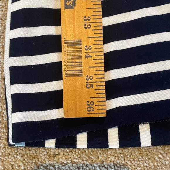 Joseph Ribkoff Sleeveless V Neck Asymmetrical Hem Striped Soft Stretchy Dress 2 - Picture 5 of 8